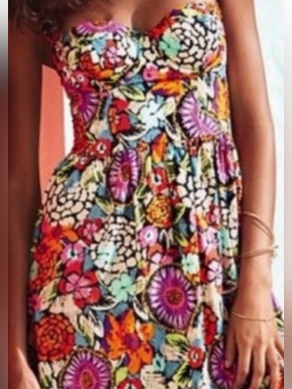 Moda International Multicolor Floral Sundress with Spaghetti Straps